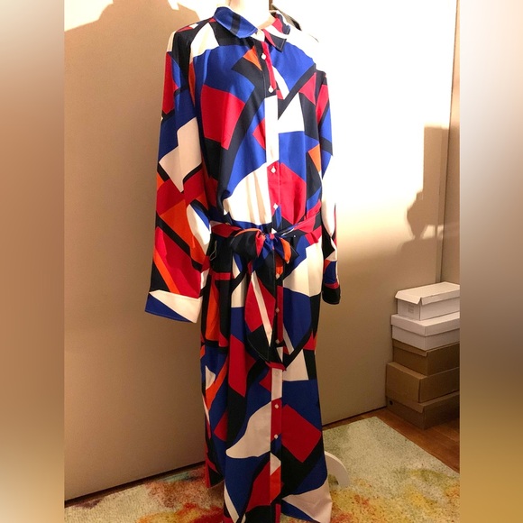 Lauren Ralph Lauren Multicolor Abstract Long Sleeve Dress - Picture 2 of 10